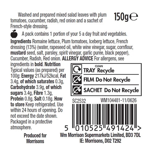 Morrisons House Salad With Dressing 150g