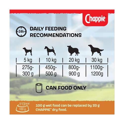 Chappie Adult Wet Dog Food Tins Chicken & Rice In Loaf