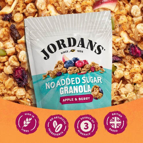 Jordans No Added Sugar Apple & Berry Granola Breakfast Cereal 425g