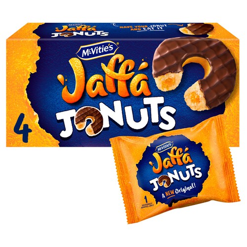 McVitie's Jaffa Cakes Original Jaffa Jonuts Biscuits 4 Pack Multipack 