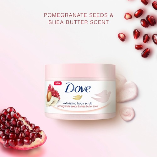 Dove Shower Body Scrub Jar Pomegranate 225ml