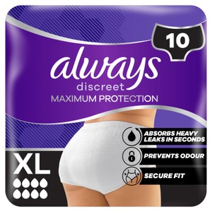 Always Discreet Maximum Protection XLarge Pant 10 Pack