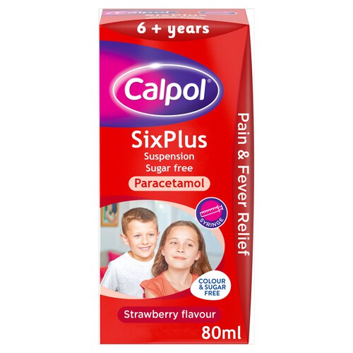 Calpol 6+ Sugar Free Strawberry Liquid Paracetamol