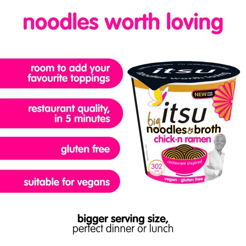 Itsu BIG Chick-n Ramen Instant Noodles & Broth Pot 93g