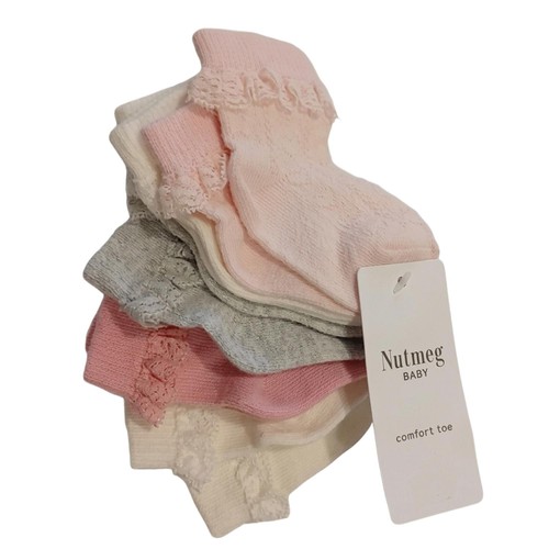 Nutmeg Size 12-24 Months Pink Frilly Baby Socks