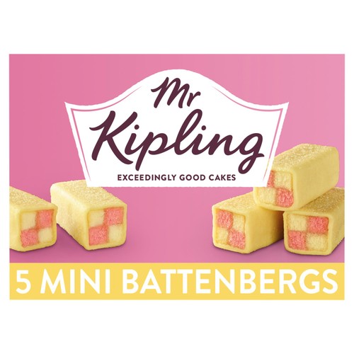 Mr Kipling Mini Battenberg Cakes Multipack Snack 5pk