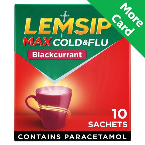 Lemsip Max Cold & Flu Blackcurrant Sachets