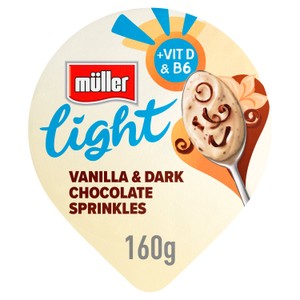 Muller Light Vanilla Dark Chocolate Yogurt 160G