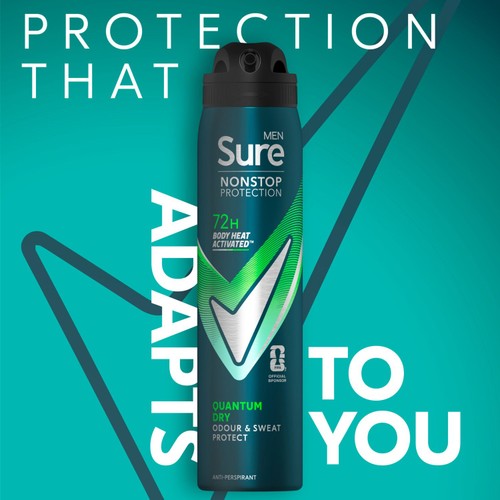 Sure For Men Quantum Dry Anti Perspirant Nonstop Deodorant 250ml