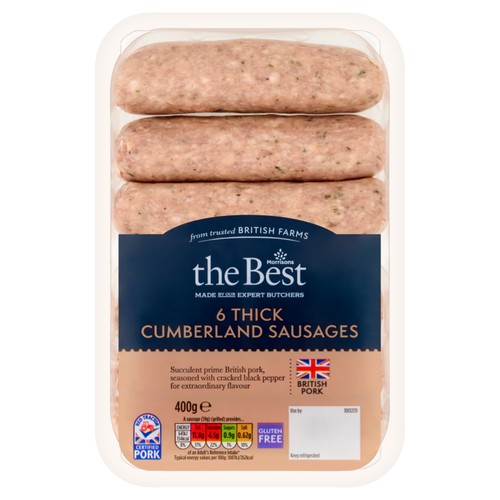 Morrisons The Best Thick 6 Cumberland Sausages 400g