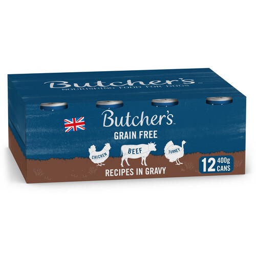 Butcher's Grain Free Recipes in Gravy Dog Food Tins