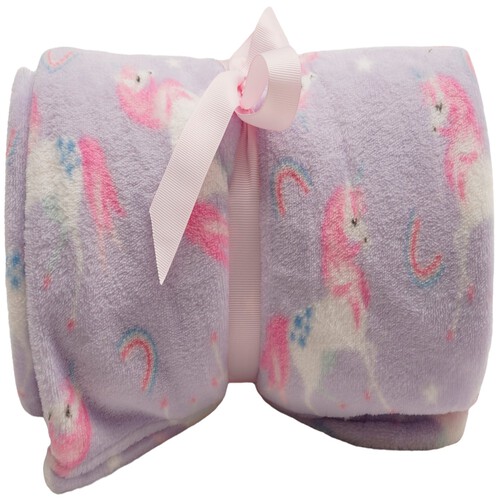 Nutmeg Home Magical Unicorn Throw 120 x 150