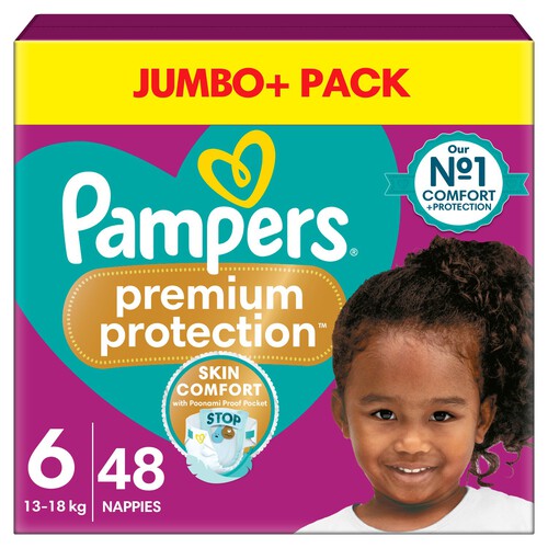 Pampers Premium Protection Nappies Taped Size 6 Giant Jumbo