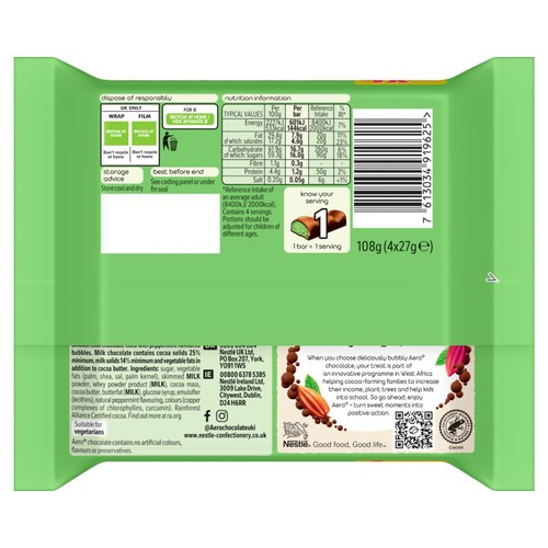 Aero Peppermint Mint Chocolate Multipack 4 Pack
