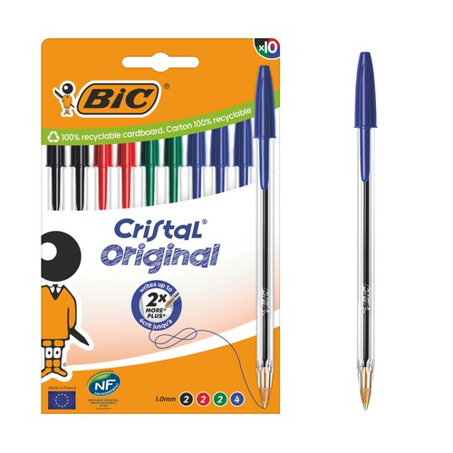 BIC Cristal Original Ballpoint Pens 10pk - Assorted