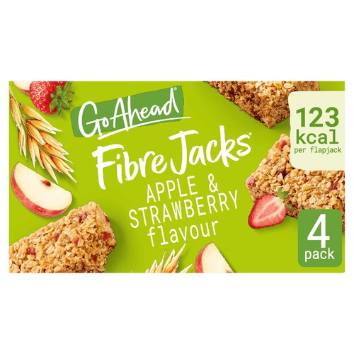 Go Ahead FibreJacks Apple and Strawberry Snack Bars 4 Pack Multipack 