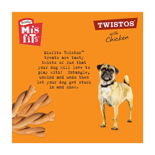 Misfits Twistos Dog Treats with Chicken