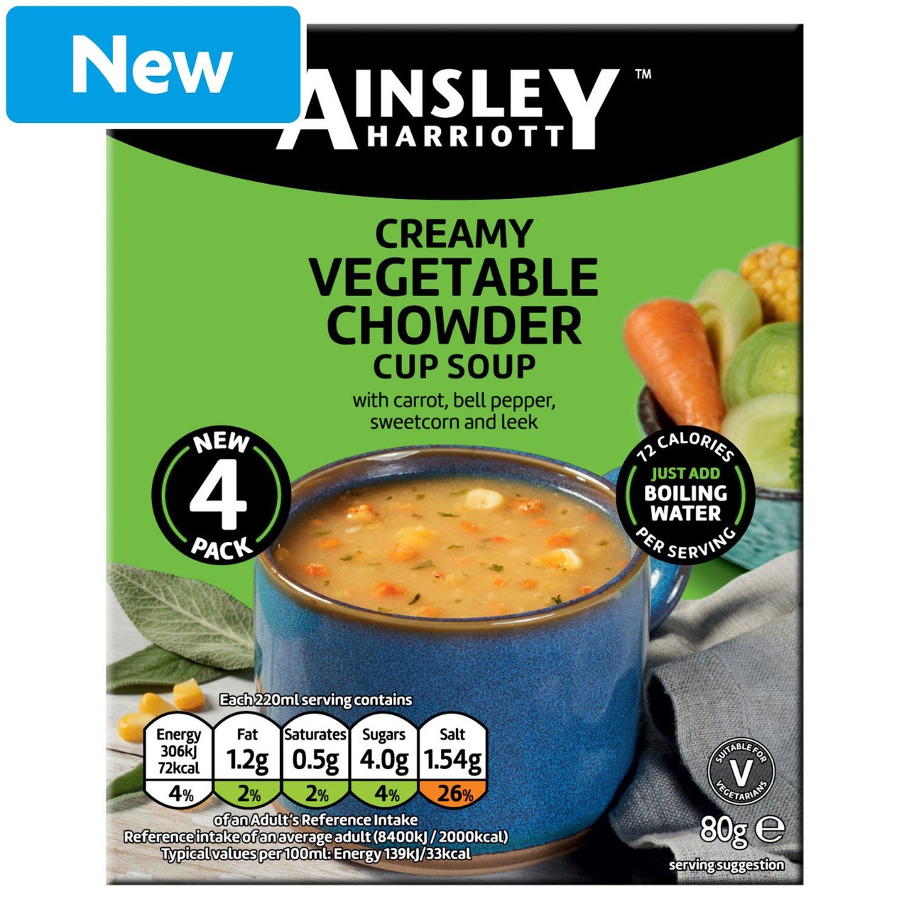 Ainsley Harriott Creamy Vegetable Chowder Cup Soup 80g