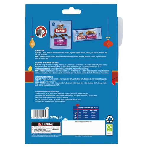 Bakers Dog Treats Christmas Stocking 270G