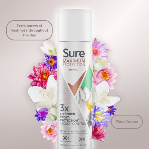 Sure Women Antiperspirant Deodorant Aerosol Max Pro Freesia 150ml