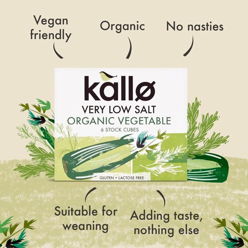 Kallo Organic Very Low Salt Vegetable Stock Cubes 48g