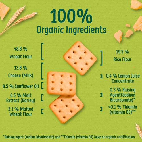 Organix Mini Organic Cheese Crackers Toddler Snack Multipack