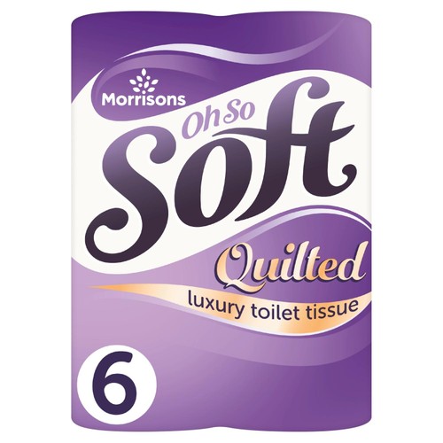 Morrisons Oh So Soft 6 Quilted Luxury Toilet Tissue Longer Rolls