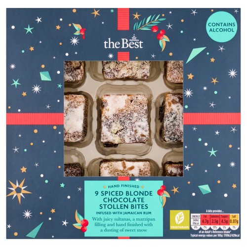 Morrisons The Best Spiced Blonde Chocolate Stollen Bites 9 Pack