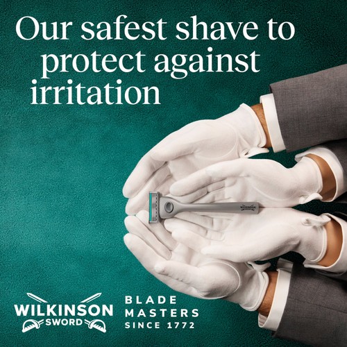 Wilkinson Sword Quattro Titanium Sensitive Men's Razor with 9 Blades