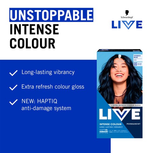 LIVE Intense Colour Permanent Hair Dye 090 Cosmic Blue