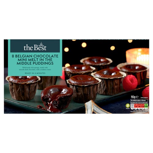 Morrisons The Best 8 Belgian Chocolate Mini Melt in the Middle Pudding 192g