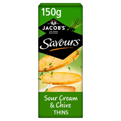 Jacob's Savours Thins Sour Cream & Chive Crackers