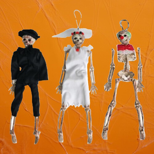 Morrisons Halloween Hanging Skeleton Bride, Groom Or Clown