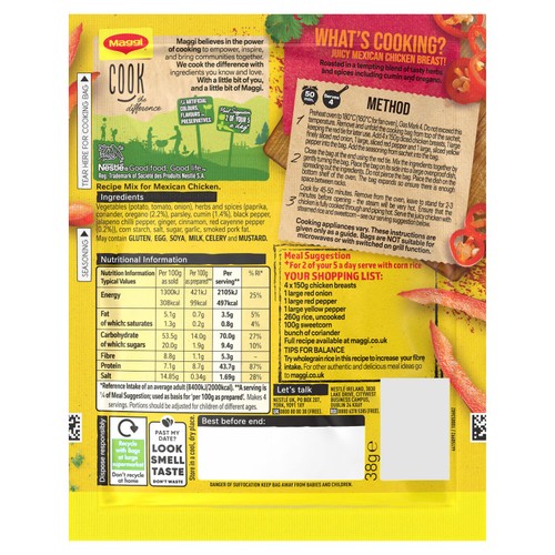 Maggi Sweet 'N' Spicy Mexican Seasoning Mix & Cooking Bag 40g