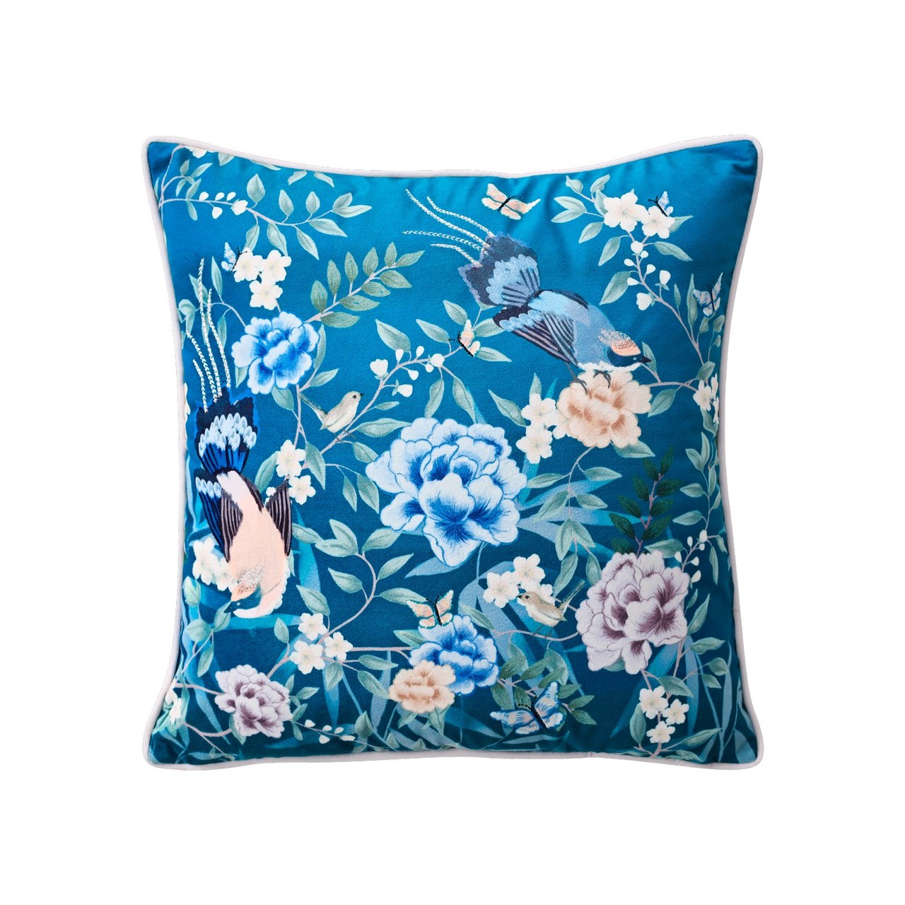 Nutmeg Home Velvet Chinoiserie Cushion