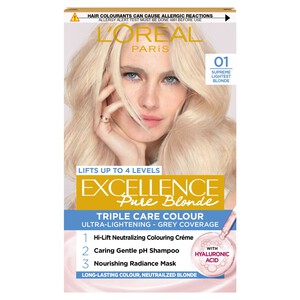 LOreal Paris Excellence Creme Lightest Natural Blonde 01 Permanent Hair Dye | Morrisons