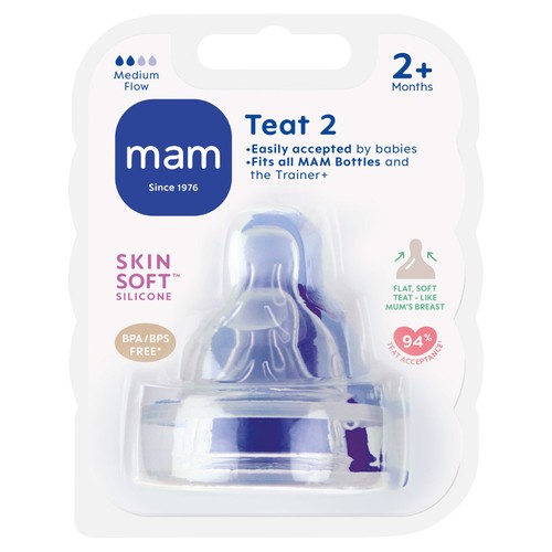 MAM Teat Size 2 Medium Flow 2pk