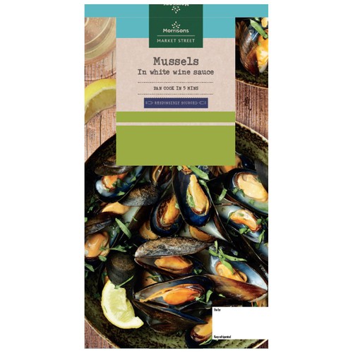 Morrisons Market Street Cooked Mussels In White Wine Sauce 500g