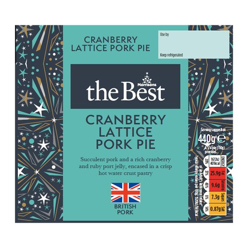 Morrisons The Best Cranberry Lattice Pork Pie 