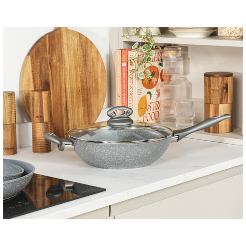 Salter Marblestone 28cm Wok Grey