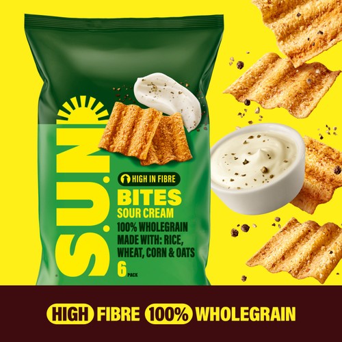 Sunbites Sour Cream & Cracked Black Pepper Multipack Snacks Crisps