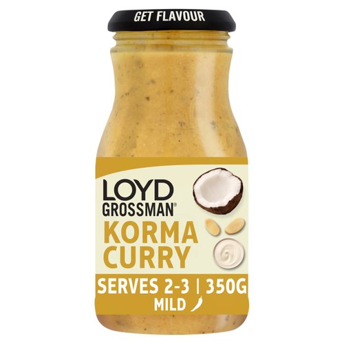 Loyd Grossman Indian Korma Curry Cooking Sauce Jar 350g