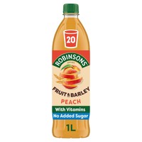 Robinsons Fruit & Barley With Vitamins No Added Sugar Peach Squash 1L