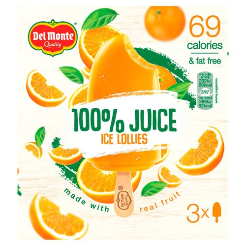 Del Monte 100% Orange Ice Lollies