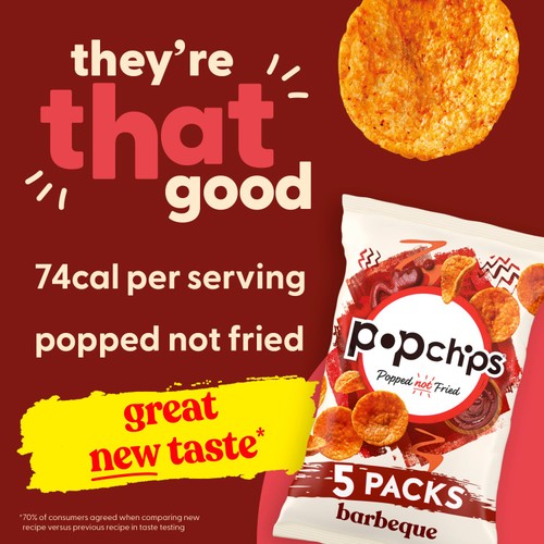 Popchips Barbecue Multipack Crisps 5 Pack