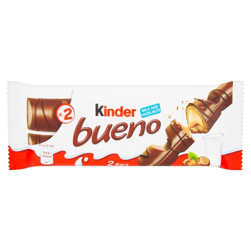 Kinder Bueno Milk Chocolate & Hazelnut Twin Finger Bar