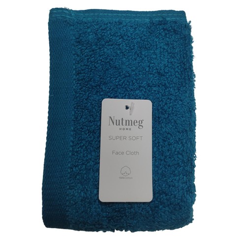 Nutmeg Home Supersoft Cotton Face Cloth Blue Teal