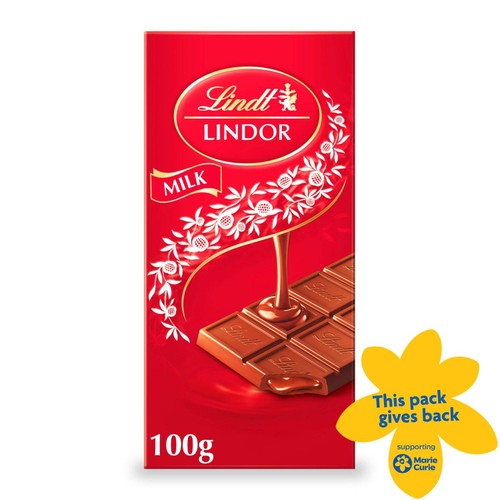 Lindt Lindor Milk Chocolate Bar 100g