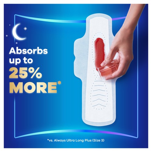 Always Infinity Pads Night (Size 3) Sanitary Towels With Wings 18 Pads