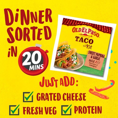 Old El Paso Sweet Paprika & Garlic Taco Kit 307g